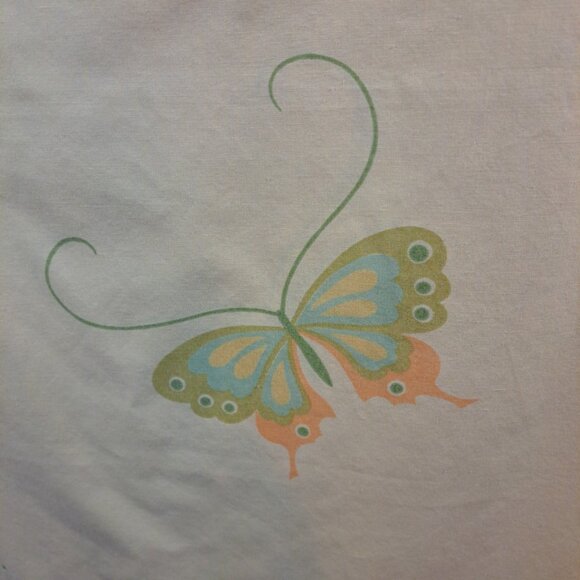 2 Hanae Mori Butterfly Pillowcases Standard Vtg Yellow MCM Retro Hippie 60s 70s - Picture 3 of 11